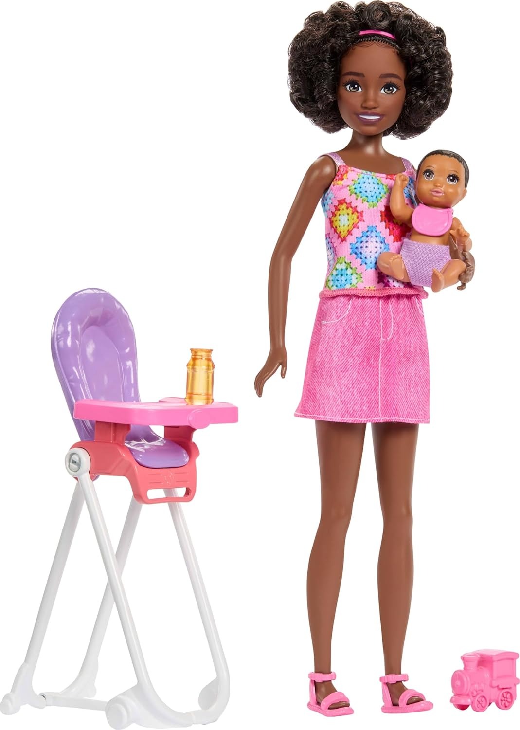 Barbie Skipper Babysitters, Inc. Playset with Brunette Doll, Brunette Toddler Doll, High Chair & 8 Accessories Including Food 2