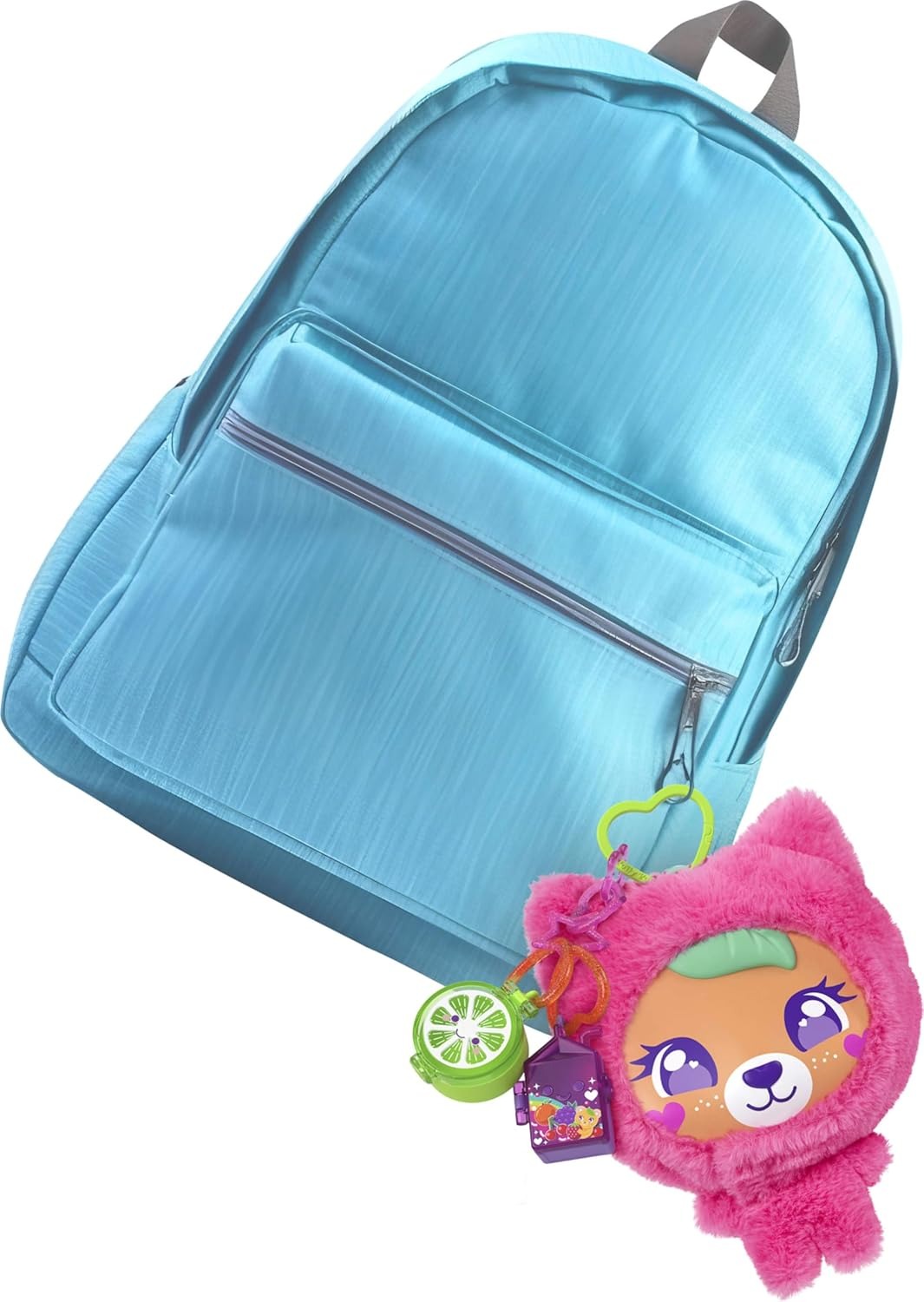 Polly Pocket Doll & Pets Playset, Plushie Bear Compact, Keychain and Plush with Fruit Theme Accessories and Charms