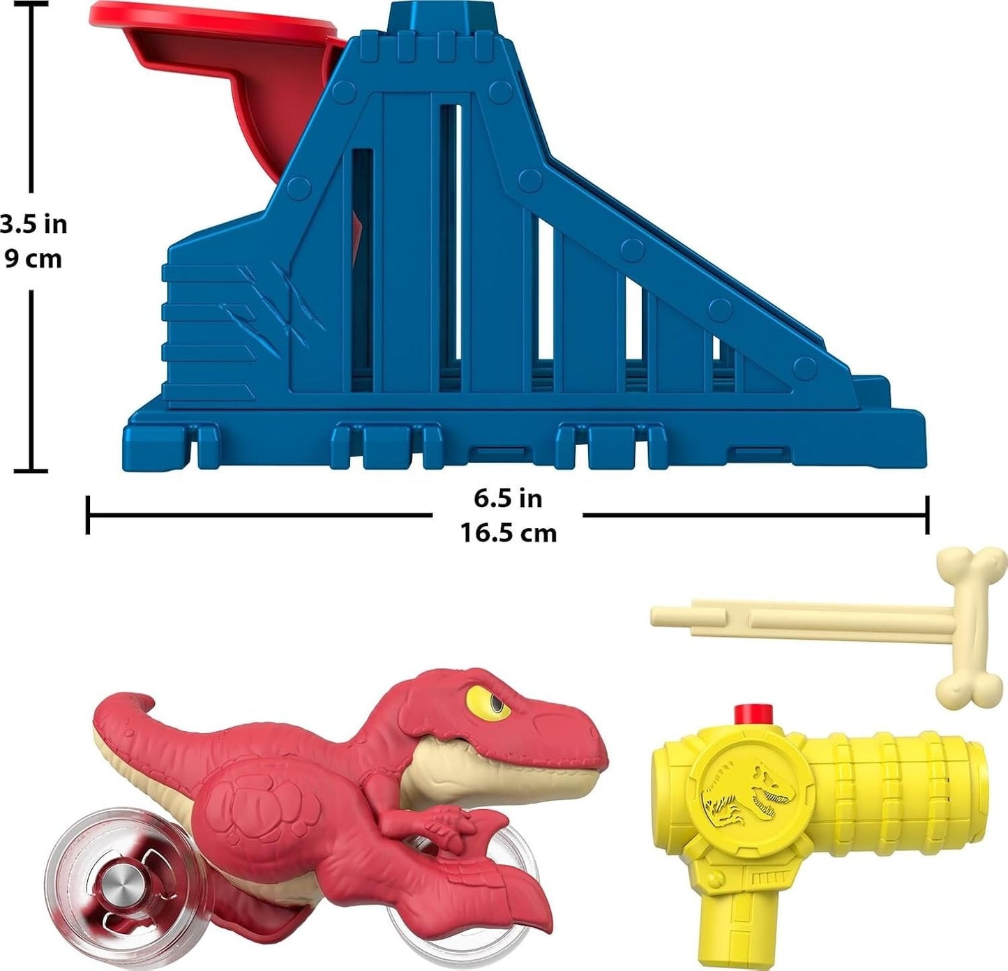Fisher-Price Imaginext Jurassic World Launcher Set with 4.25-inch Chomping Toy Triceratops Dinosaur, Blaster & Food Projectile
