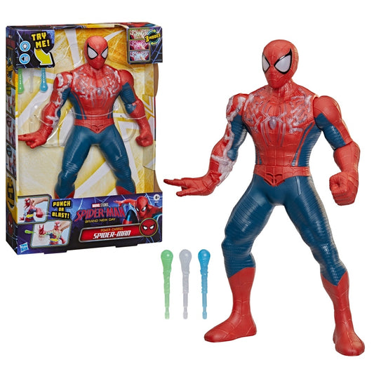 Marvel Spider-Man: Brand New Day Power-Charge Spider-Man, Electronic Action Figure, 14.5-Inches, Super Hero Toys and Figures for Kids, 4+