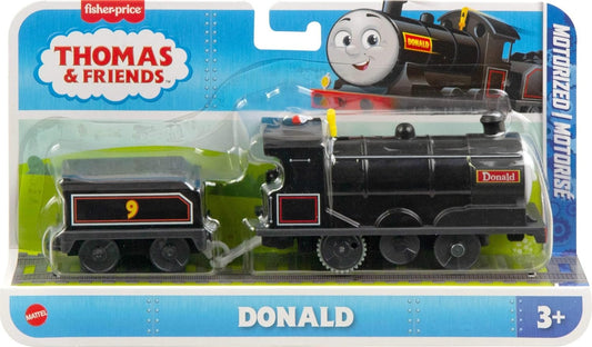 Thomas & Friends Motorized Toy Train Donald Battery-Powered Engine with Cargo Car for Preschool Kids Ages 3+ Years