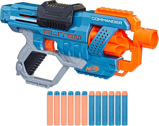 NERF Elite 2.0 Commander RD-6 Dart Blaster, 12 Darts, 6-Dart Rotating Drum, Outdoor Toys, Ages 8 and Up