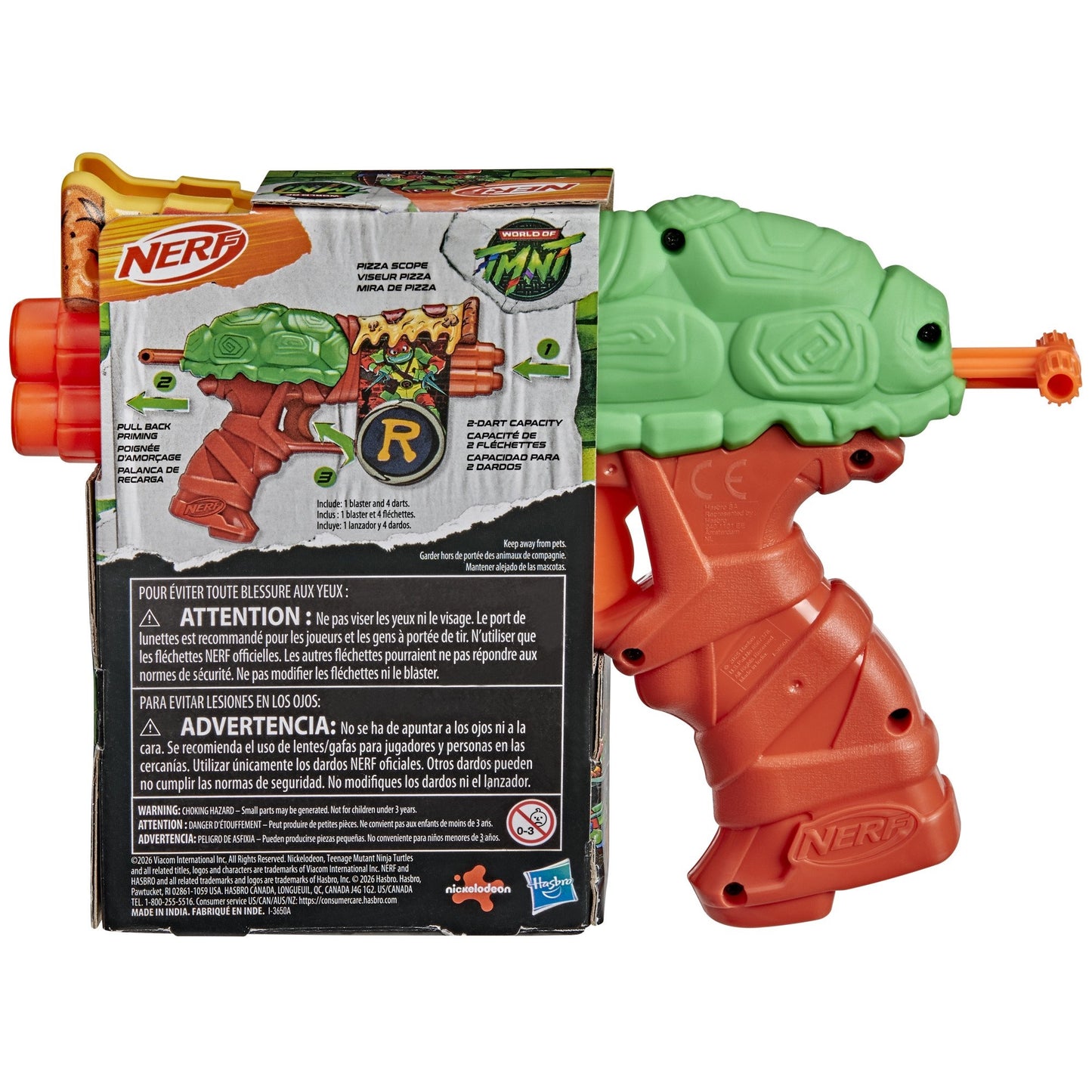 Nerf Teenage Mutant Ninja Turtles Raphael Blaster, 4 Nerf Elite Darts