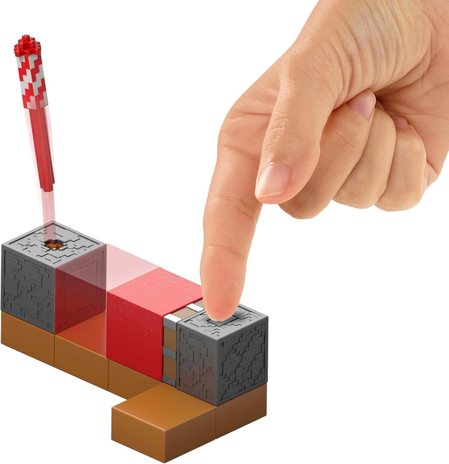Mattel Minecraft Redstone Charged Series Action Figure & Accessories, Protector’s Firework Launcher Set with Launch Feature, 3.25-inch Scale Collectible Toy