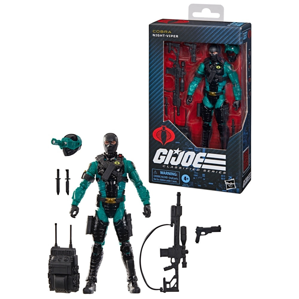 G.I. Joe Classified Series #187, Night-Viper, Collectible 6 Inch Action Figure with 7 Accessories