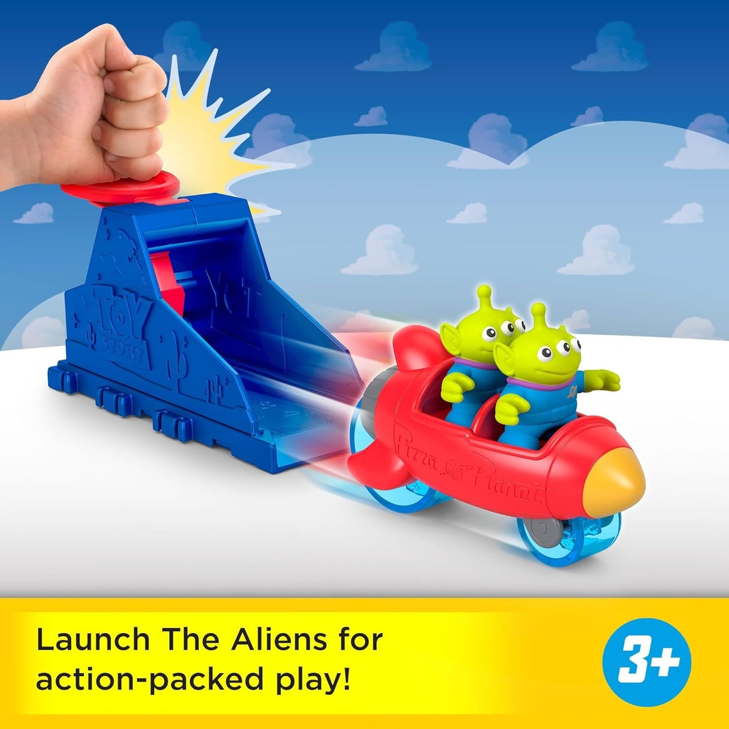 Fisher-Price Imaginext Launcher Set with 3-inch Alien Action Figures & Toy Vehicle, Inspired by Disney Pixar Toy Story (Characters May Vary)