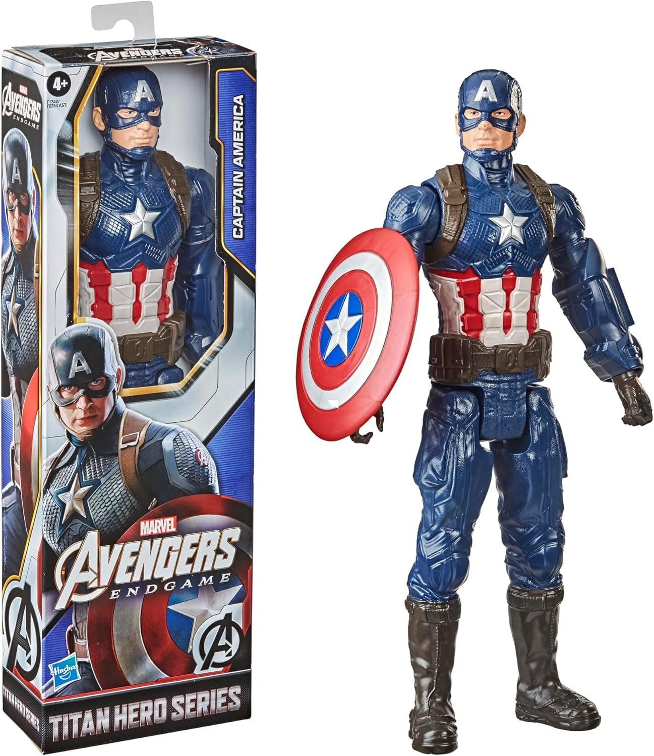 Marvel Avengers Titan Hero Series Collectible 12-Inch Captain America Action Figure, Toy for Ages 4 and Up