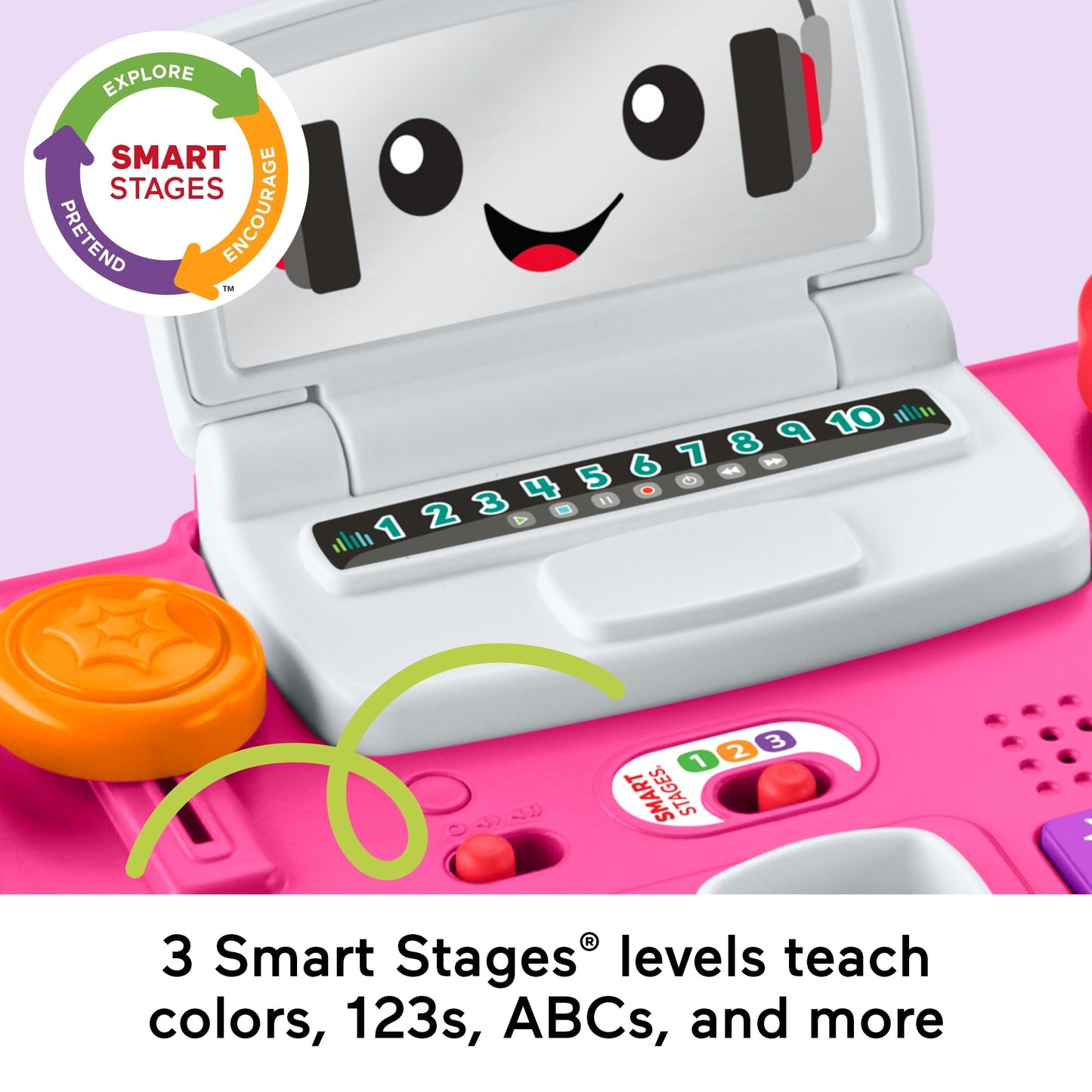 Fisher-Price Baby & Toddler Toy Laugh & Learn DJ Table Musical Activity for Educational Play, Pink Infants Ages 6+ Months