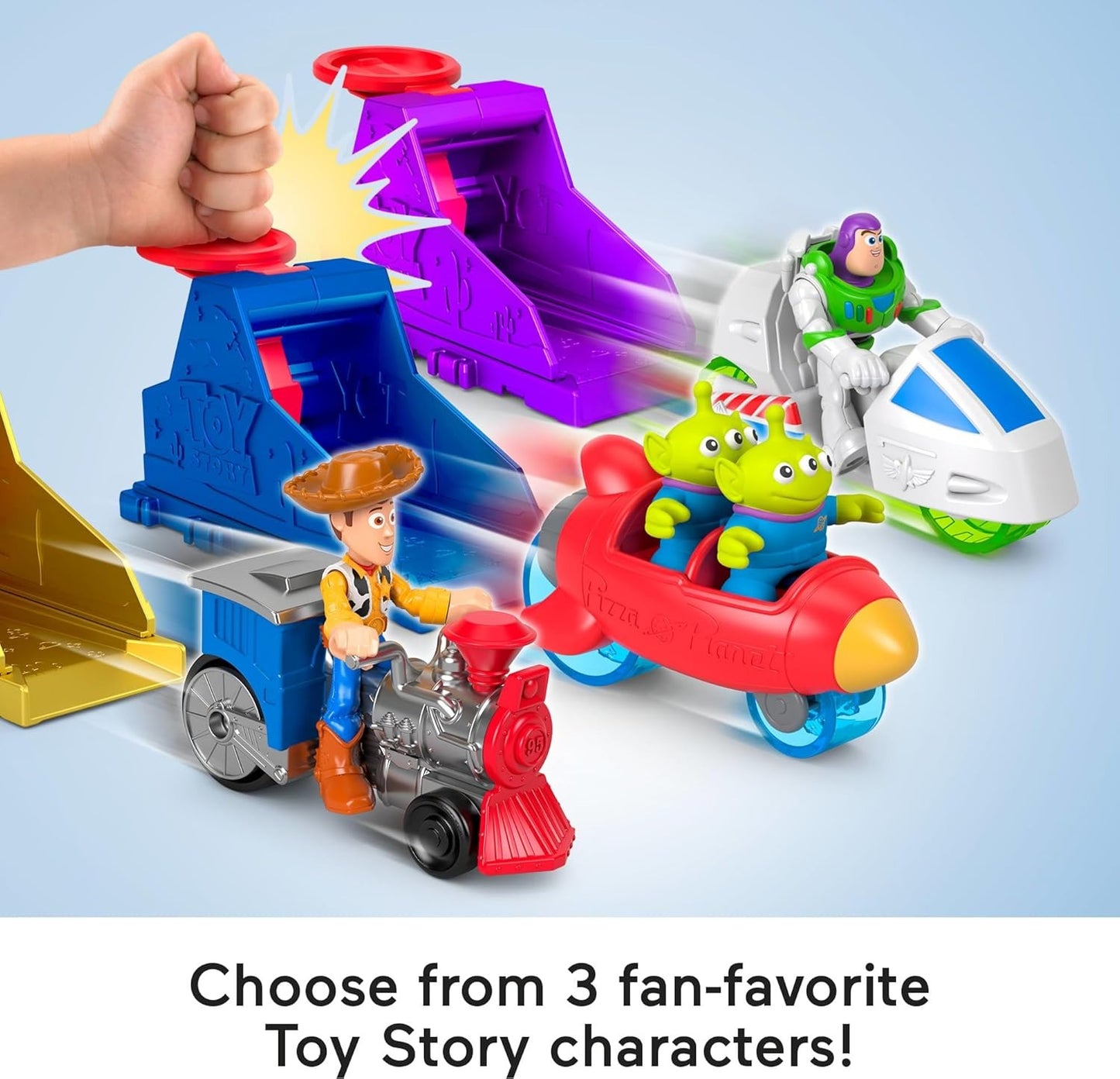 Fisher-Price Imaginext Launcher Set with 3-inch Alien Action Figures & Toy Vehicle, Inspired by Disney Pixar Toy Story (Characters May Vary)