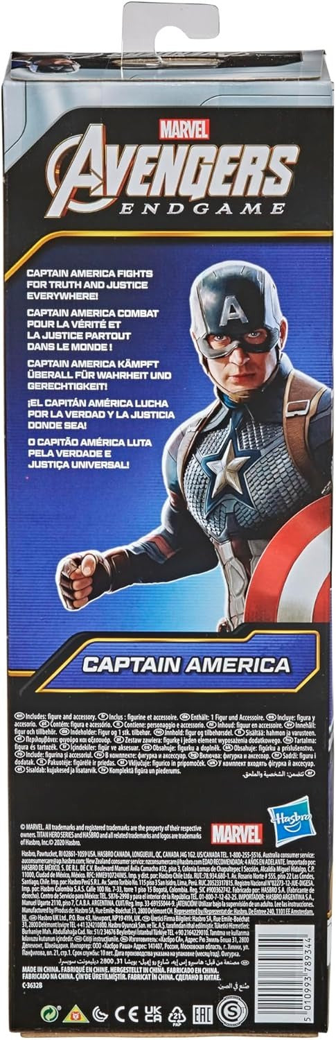 Marvel Avengers Titan Hero Series Collectible 12-Inch Captain America Action Figure, Toy for Ages 4 and Up