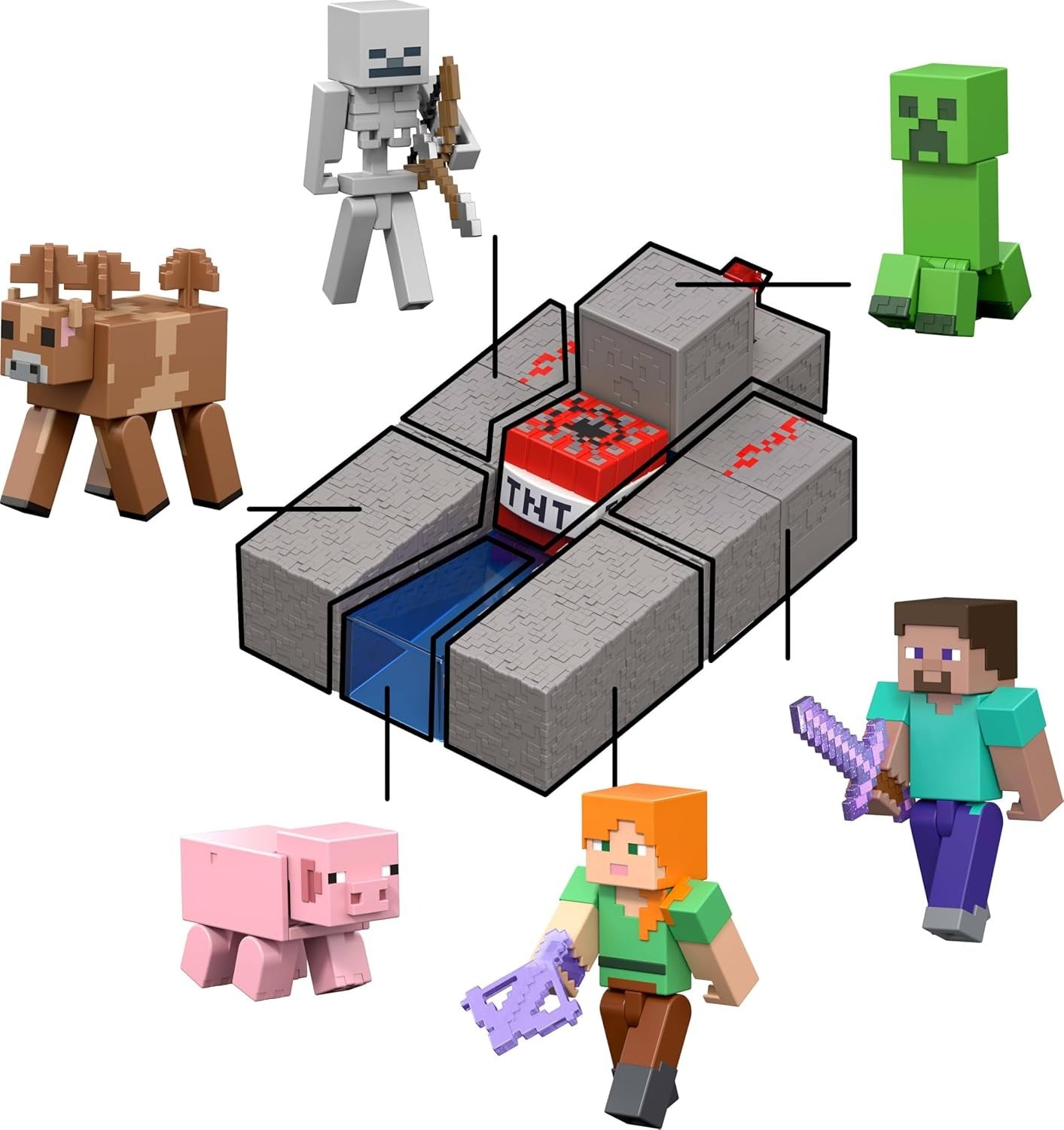 Mattel Minecraft Redstone Charged Creeper Figure