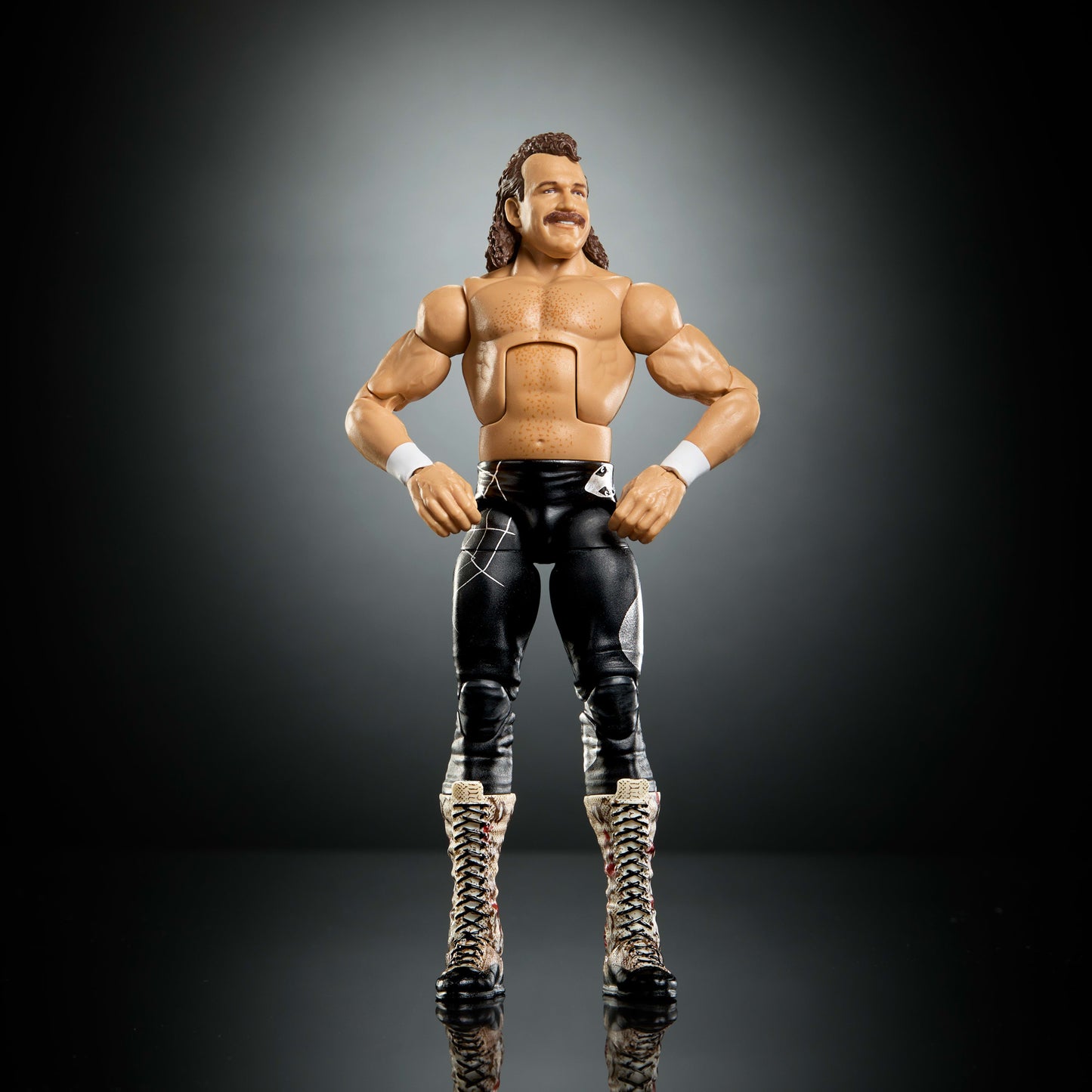 Mattel WWE Elite Collection Action Figure & Accessories, Premium Live Event Jake “The Snake” Roberts Set, Wrestlemania with Sam Roberts Build-A-Figure Parts