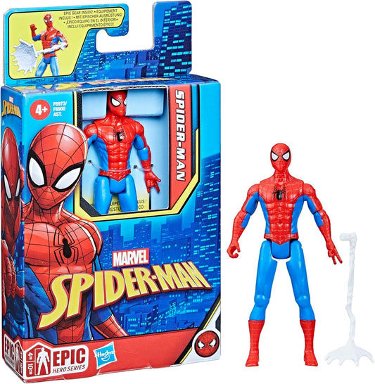 Marvel Epic Hero Series Classic Spider-Man Action Figure, 4-Inch Small Toy, With Accessory, Marvel Action Figures for Kids Ages 4 and Up, Medium