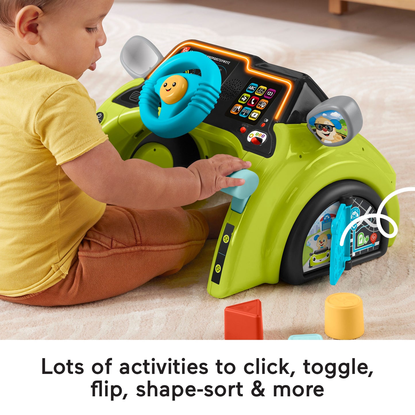 Fisher-Price Baby & Toddler Learning Toy Laugh & Learn Sit & Steer Driver Car Activity Center with Smart Stages for Ages 6+ Months