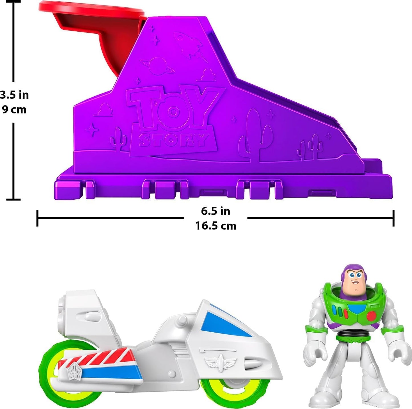 Fisher-Price Imaginext Launcher Set with 3-inch Buzz Lightyear Action Figure & Toy Vehicle, Inspired by Disney Pixar Toy Story (Characters May Vary)