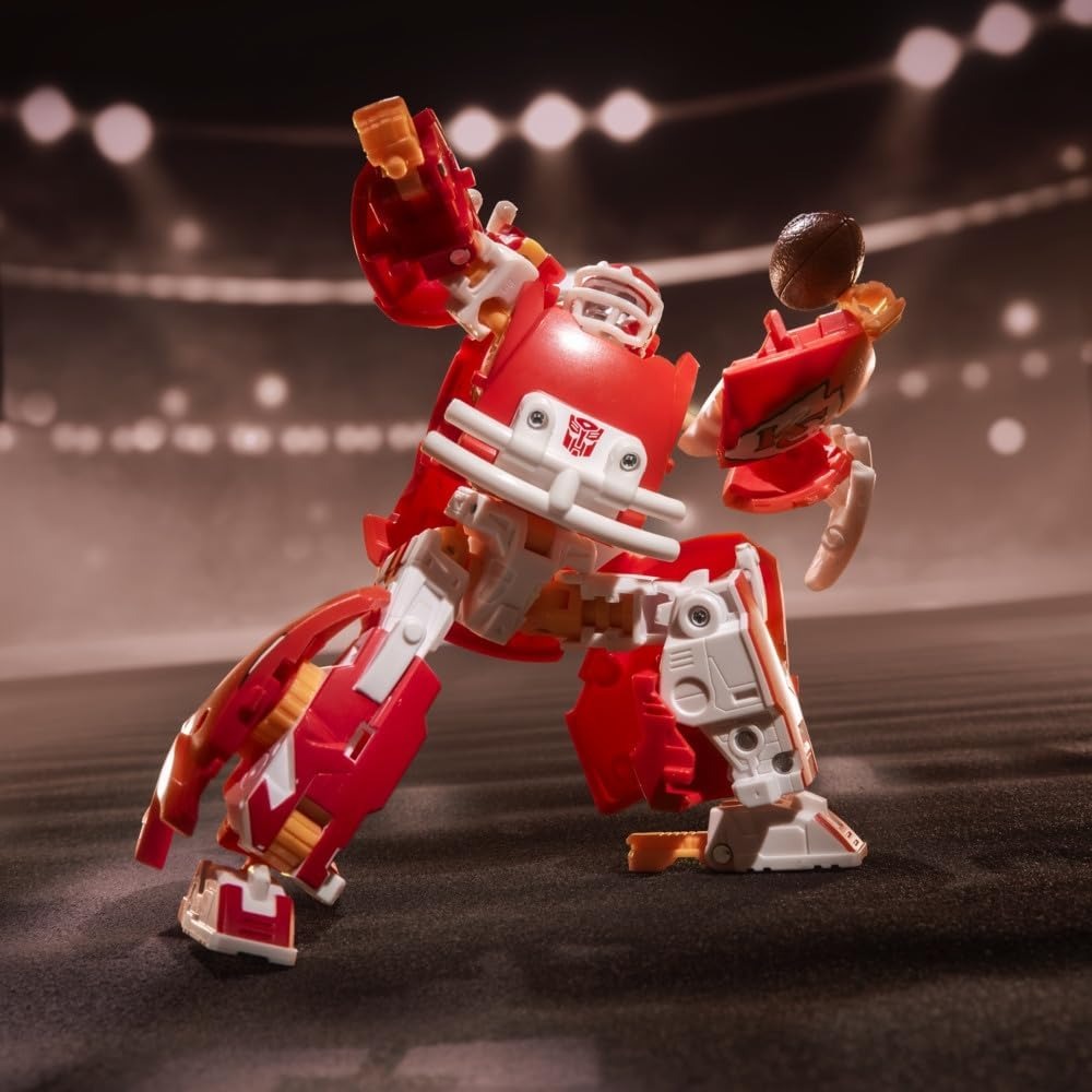 Transformers NFL Kansas City Chiefs KC-59, 5.5-Inch Action Figure Changes from Robot to Helmet, Football Toys for Ages 8+
