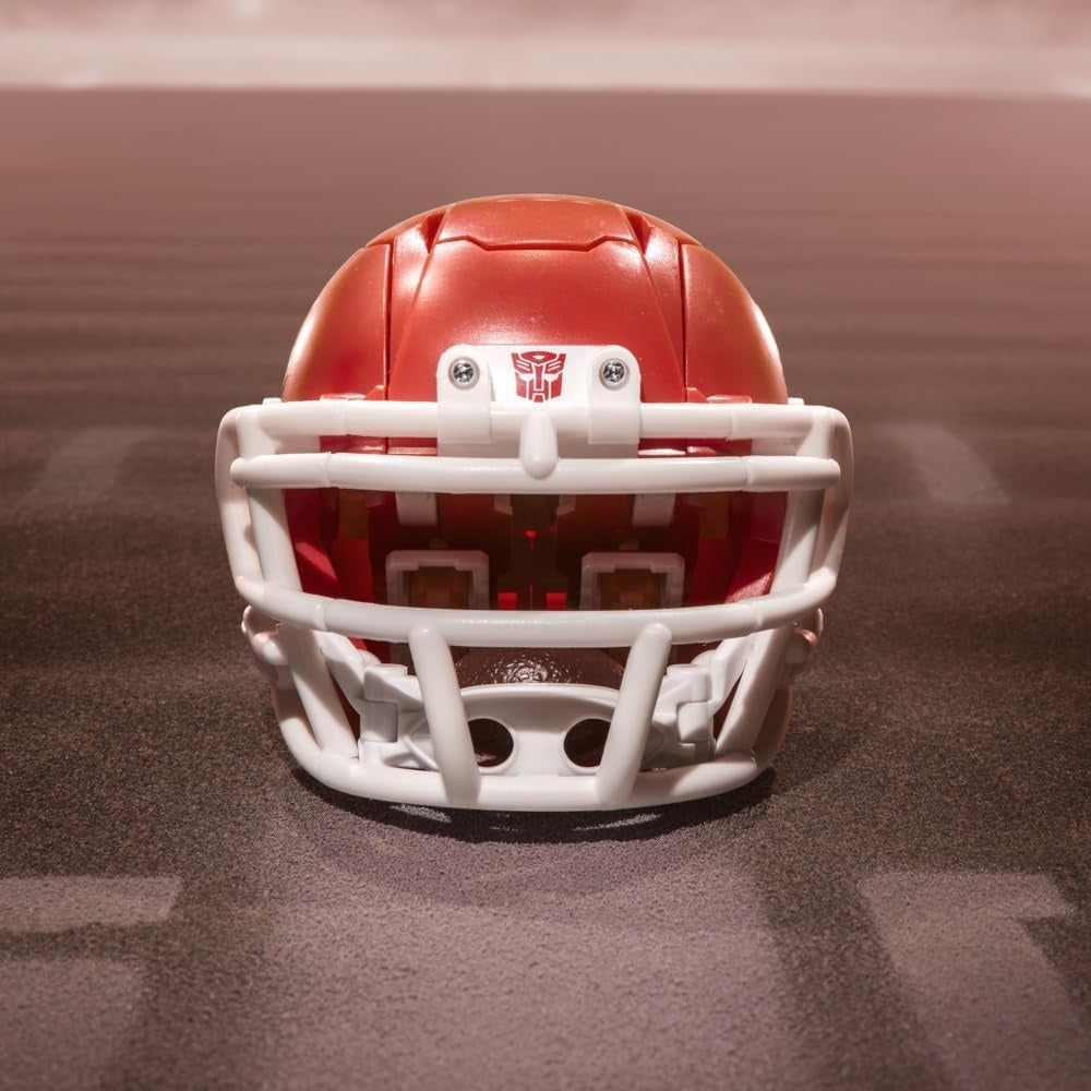 Transformers NFL Kansas City Chiefs KC-59, 5.5-Inch Action Figure Changes from Robot to Helmet, Football Toys for Ages 8+