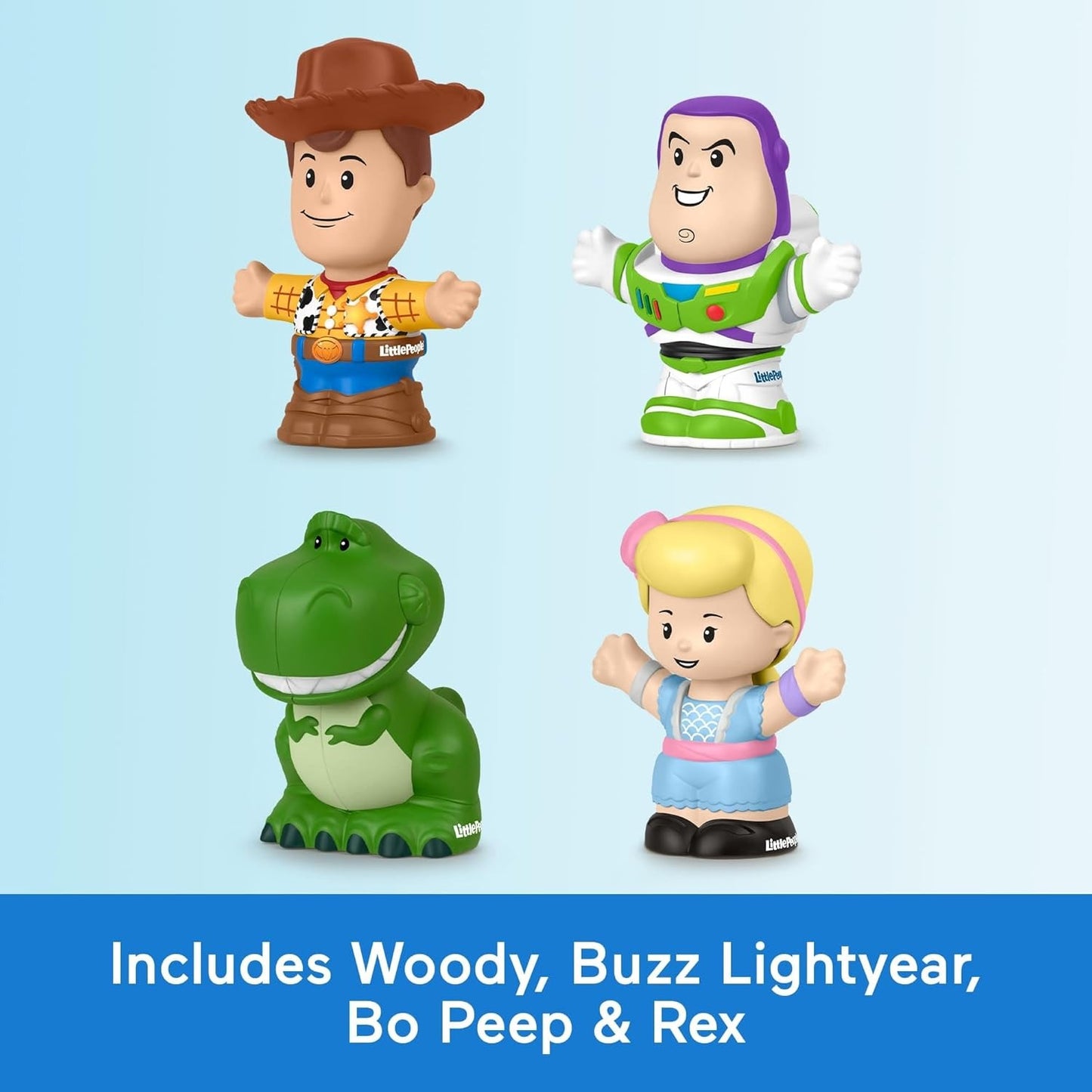 Fisher-Price Little People Toddler Toys Disney Pixar Toy Story Figure Pack with 4 Characters for Pretend Play Kids Ages 18+ Months