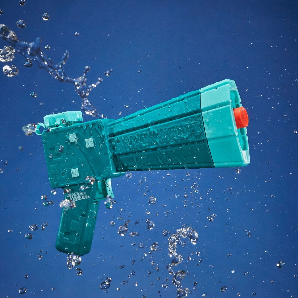Nerf Super Soaker Minecraft Glow Squid Water Blaster, Minecraft Dungeons Squid Mob Design, Outdoor Water Toy, Outdoor Games for Kids