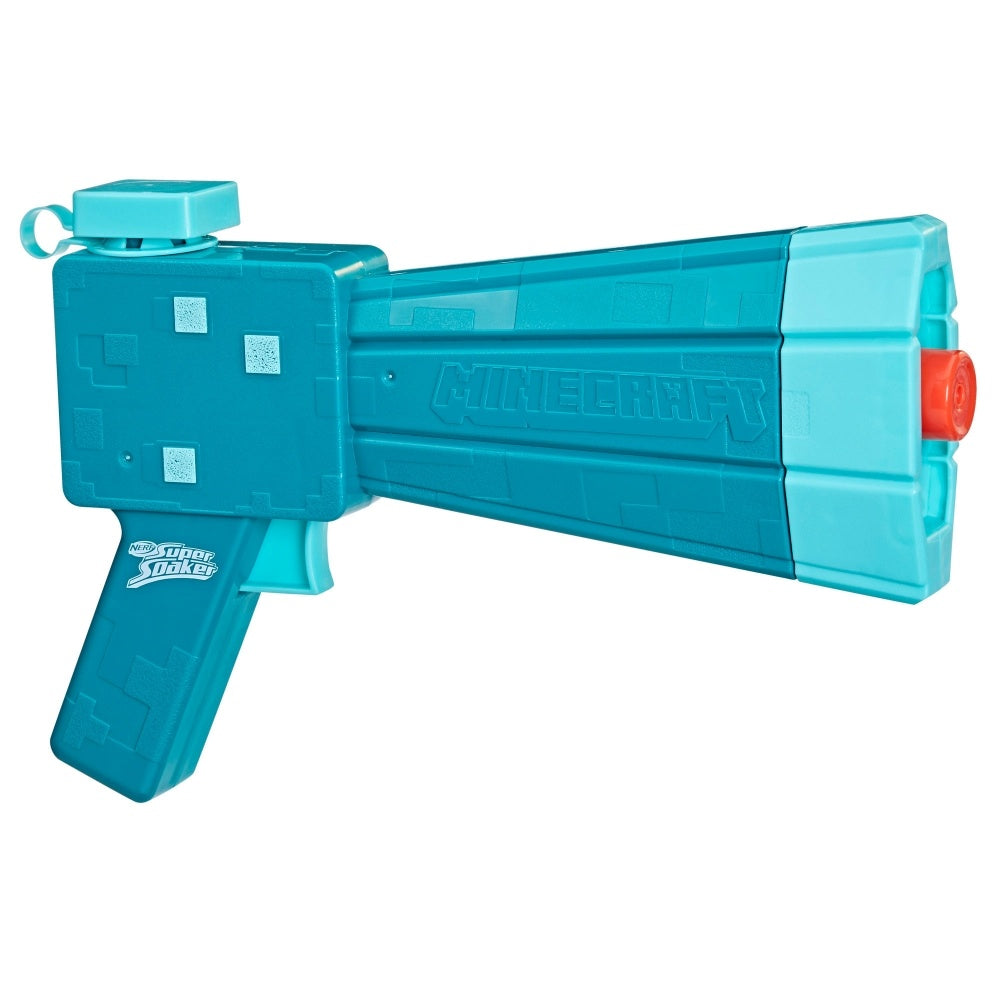 Nerf Super Soaker Minecraft Glow Squid Water Blaster, Minecraft Dungeons Squid Mob Design, Outdoor Water Toy, Outdoor Games for Kids