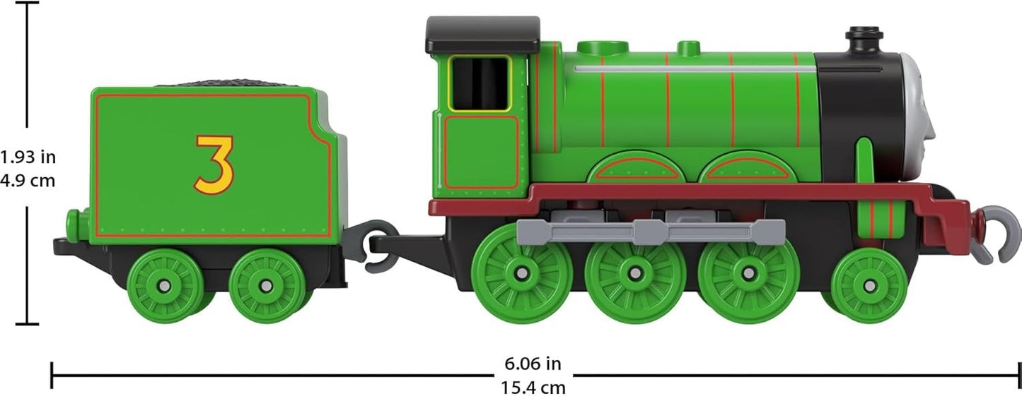 Thomas & Friends by Fisher-Price Train, Large Push-Along Die-Cast Henry Engine & Cargo Car from The Classic & All Engines Go Series, for Preschoolers