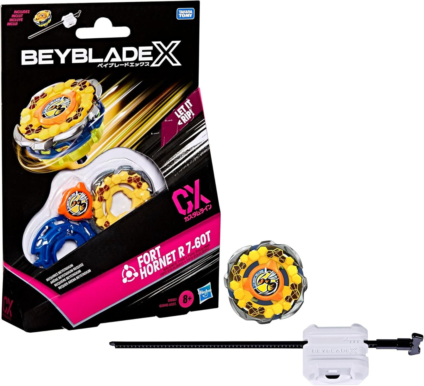 Beyblade X Fort Hornet R 7-60T CX Starter Pack Set, Takara Tomy Balance Type Top and Launcher, Battling Tops Game Toys, Ages 8+