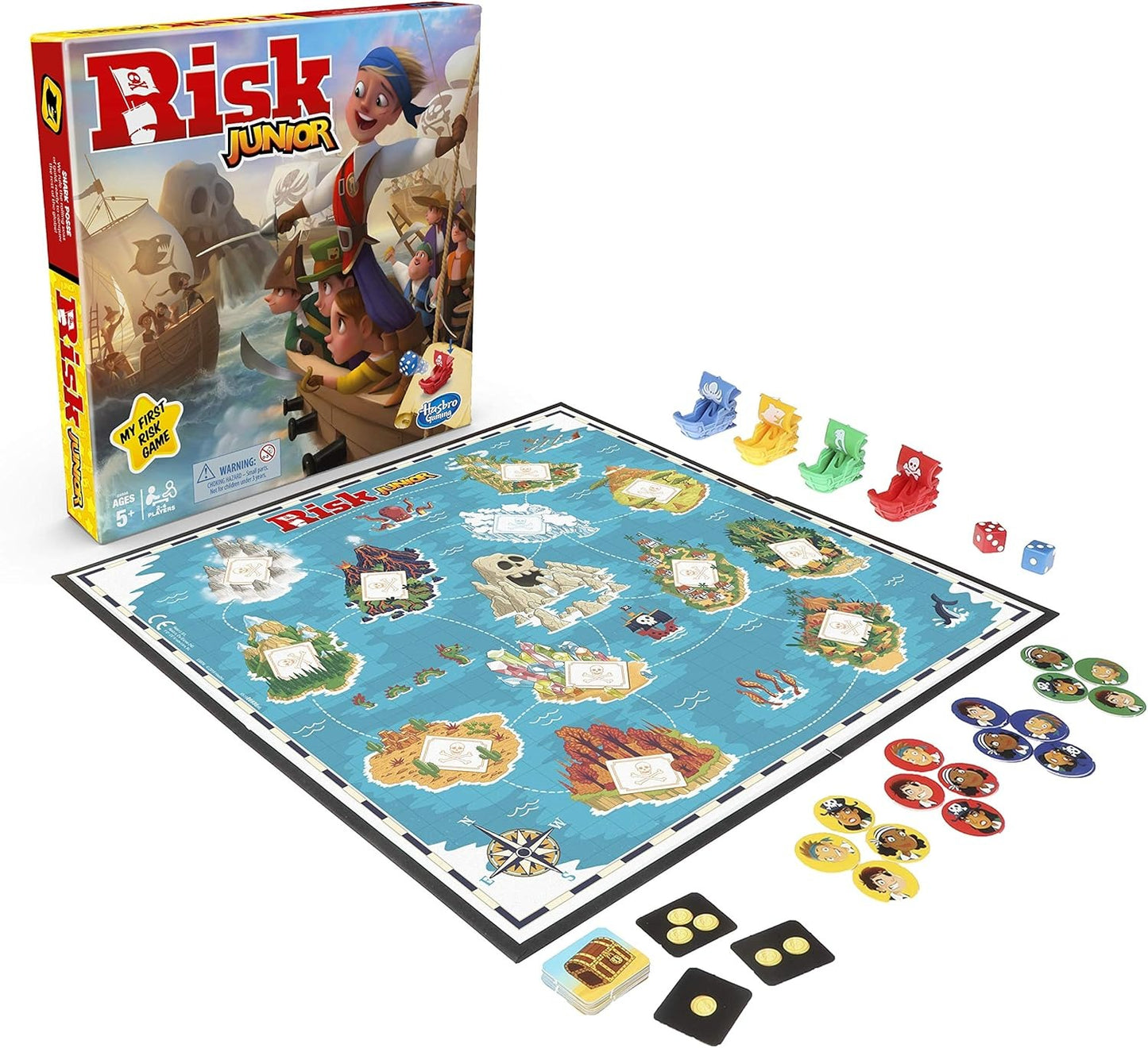 Hasbro Gaming Risk Junior Game, Strategy Board Game, Pirate Themed Game, One Colour, Ages 5 and Up