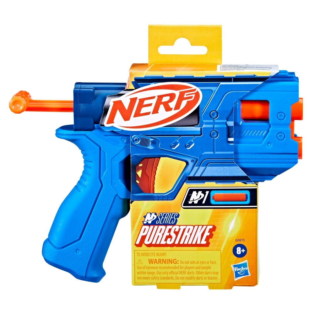 N Series Purestrike Blaster, 2 Official Nerf N1 Darts Compatible Only with Nerf N1 Blasters, Pull Back Priming, Kids Gifts, Ages 8+