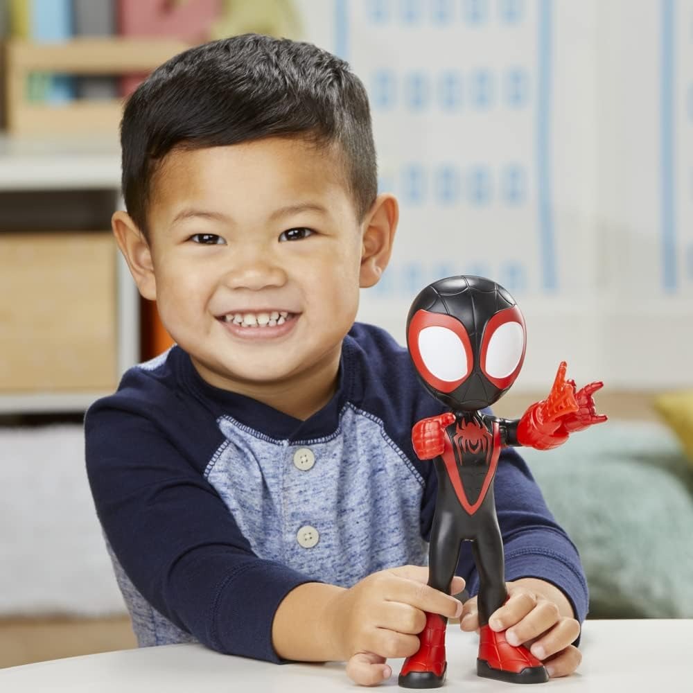 Marvel Spidey and His Amazing Friends Miles Morales Spiderman Action Figure with Web Shooter Accessory 22cm