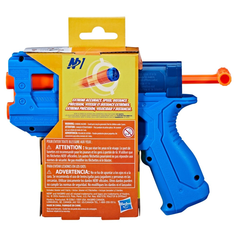 N Series Purestrike Blaster, 2 Official Nerf N1 Darts Compatible Only with Nerf N1 Blasters, Pull Back Priming, Kids Gifts, Ages 8+