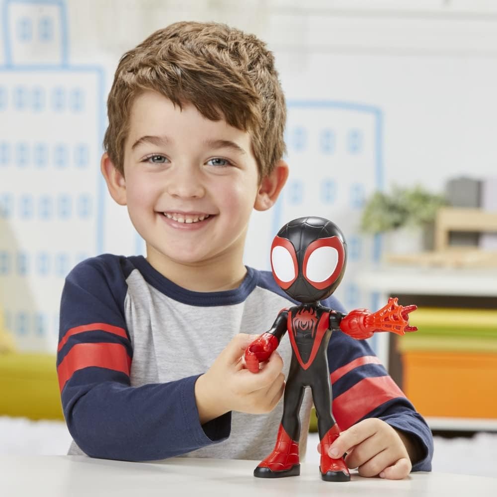 Marvel Spidey and His Amazing Friends Miles Morales Spiderman Action Figure with Web Shooter Accessory 22cm