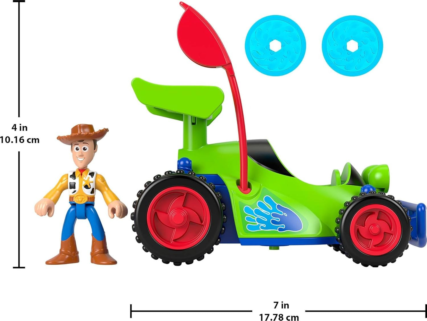 Fisher-Price Imaginext Woody & R.C. Play Set, with 3-inch Action Figure, Toy R.C. Vehicle & 2 Projectiles, Inspired by Disney and Pixar Toy Story