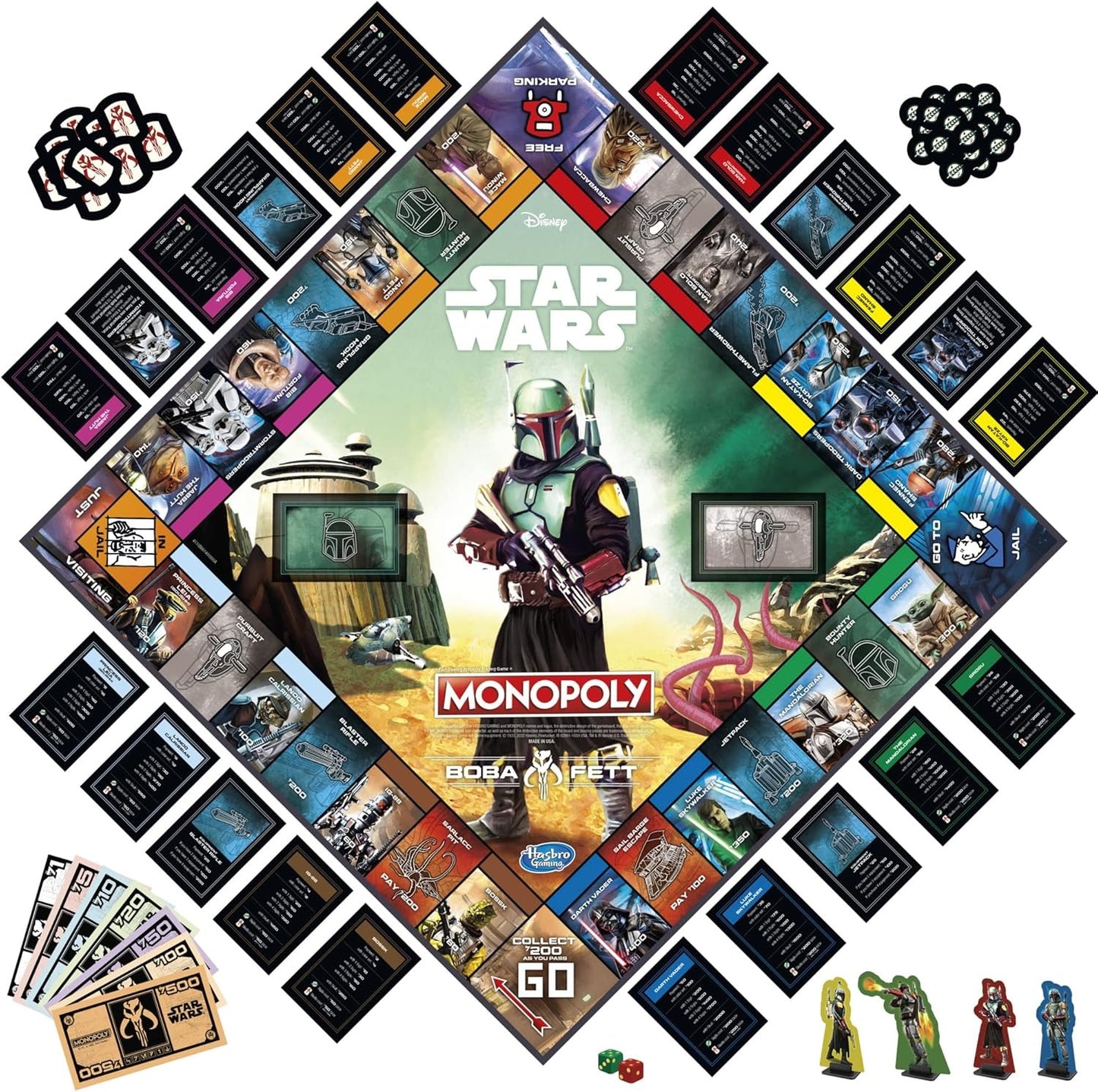 Monopoly: Star Wars Boba Fett Edition Board Game for Kids Ages 8 and Up,