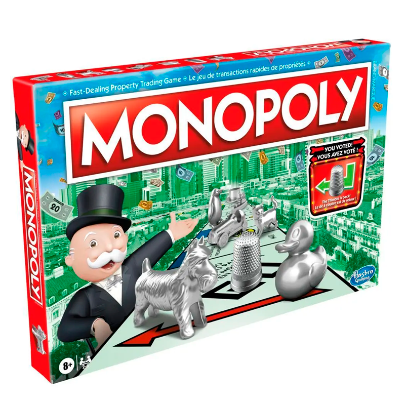 Monopoly Board Game for Ages 8+, For 2-6 Players, Includes 8 Tokens (Tokens May Vary)