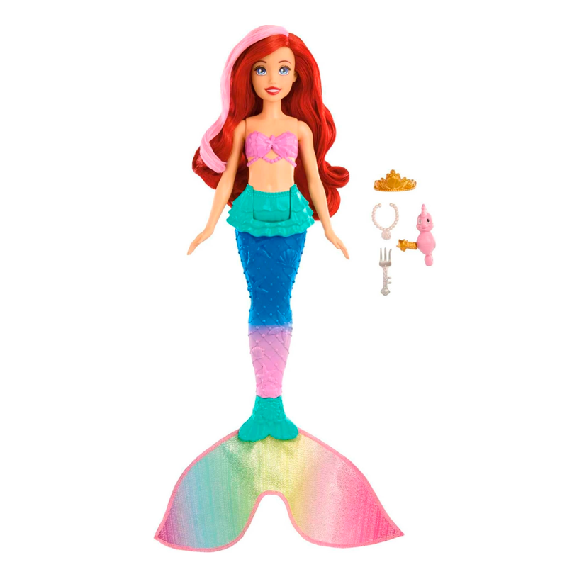 Mattel Disney Princess Toys, Ariel Swimming Mermaid Fashion Doll with Color-Change Hair & Tail, Inspired by The Little Mermaid Movie