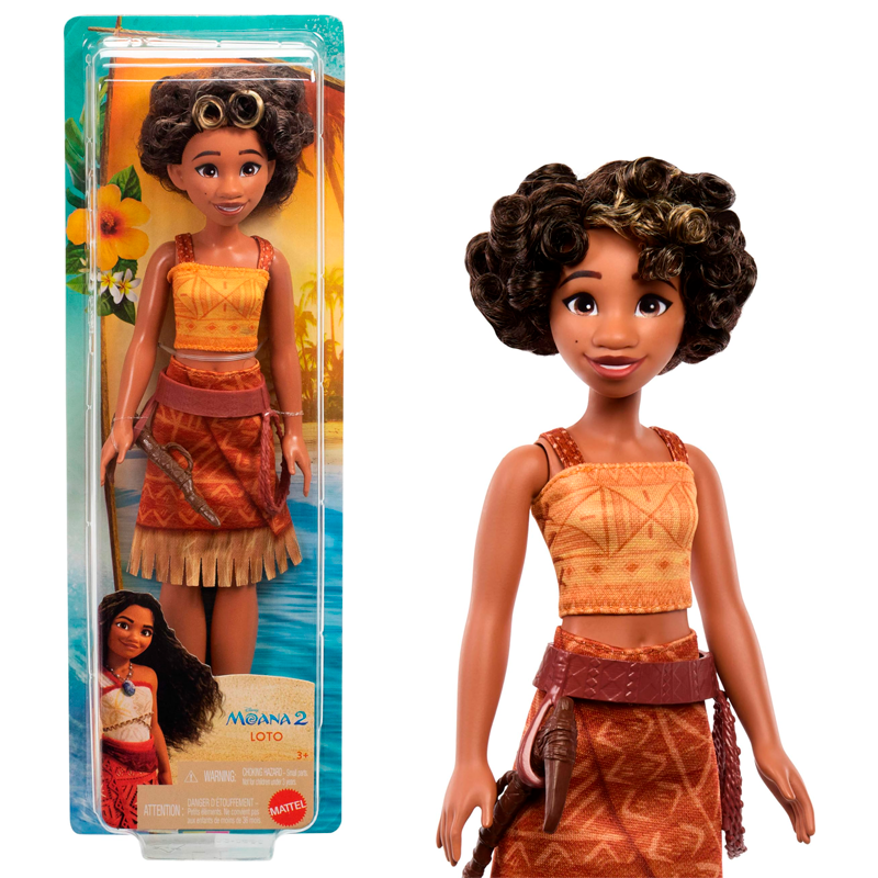 Mattel Disney Moana 2 Loto Fashion Doll with 2 Accessories, Removable Outfit with Belt & Axe, Inspired by The Movie