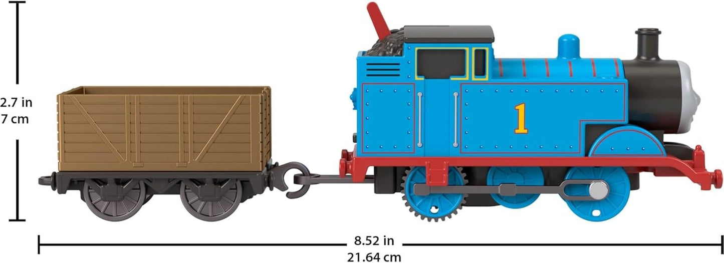 Thomas & Friends by Fisher-Price Motorized Toy Train, Classic Thomas Battery-Powered Engine & Cargo Car, Storytelling Play for Preschoolers