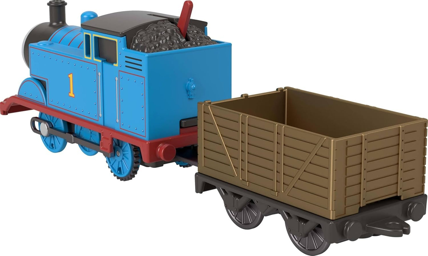 Thomas & Friends by Fisher-Price Motorized Toy Train, Classic Thomas Battery-Powered Engine & Cargo Car, Storytelling Play for Preschoolers