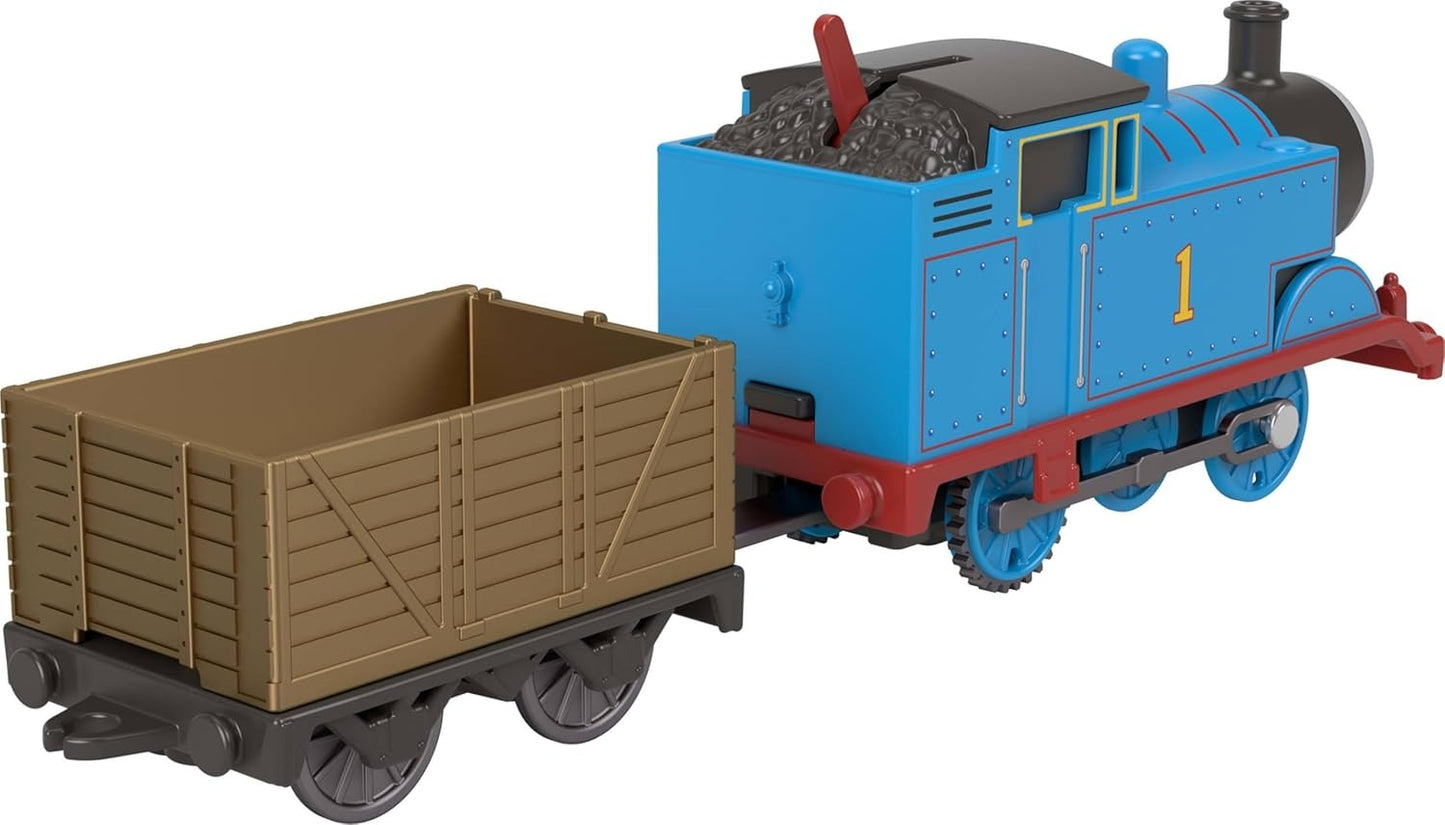 Thomas & Friends by Fisher-Price Motorized Toy Train, Classic Thomas Battery-Powered Engine & Cargo Car, Storytelling Play for Preschoolers