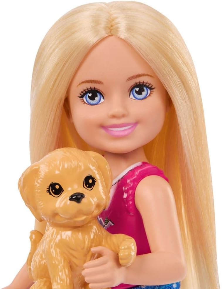 Barbie Chelsea Outdoor Adventures Playset, Family & Friends Set with Small Blonde Doll, Pet Puppy & 5+ Camping Accessories