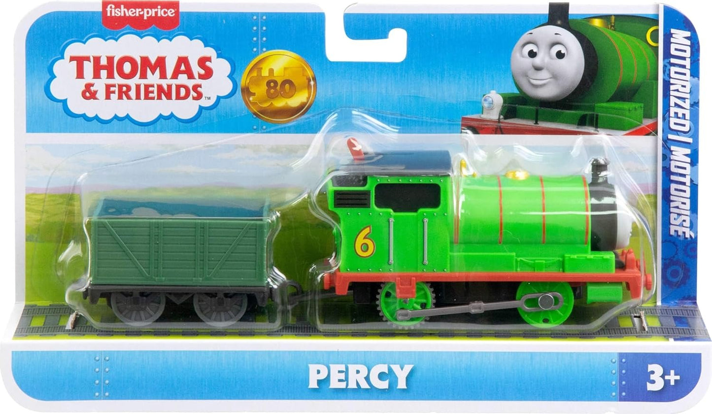 Thomas & Friends Battery Operated Toy Train Classic Battery Operated Percy Locomotive and Cargo Truck Fantasy Toy for Nursery Children JGF94