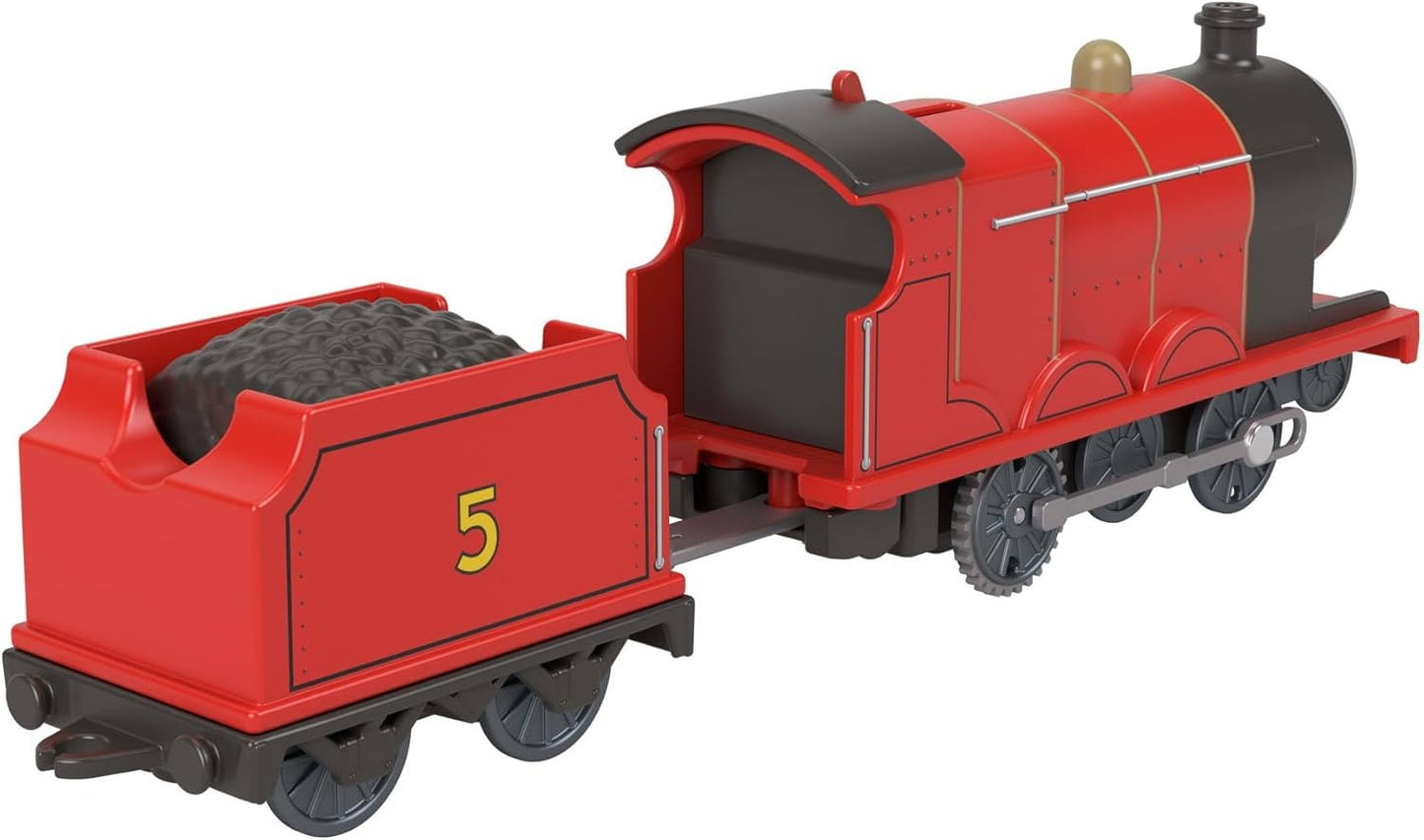 Thomas & Friends Motorized Toy Train, Classic James Battery-Powered Engine & Cargo Car, Storytelling Play for Preschoolers, JGF95