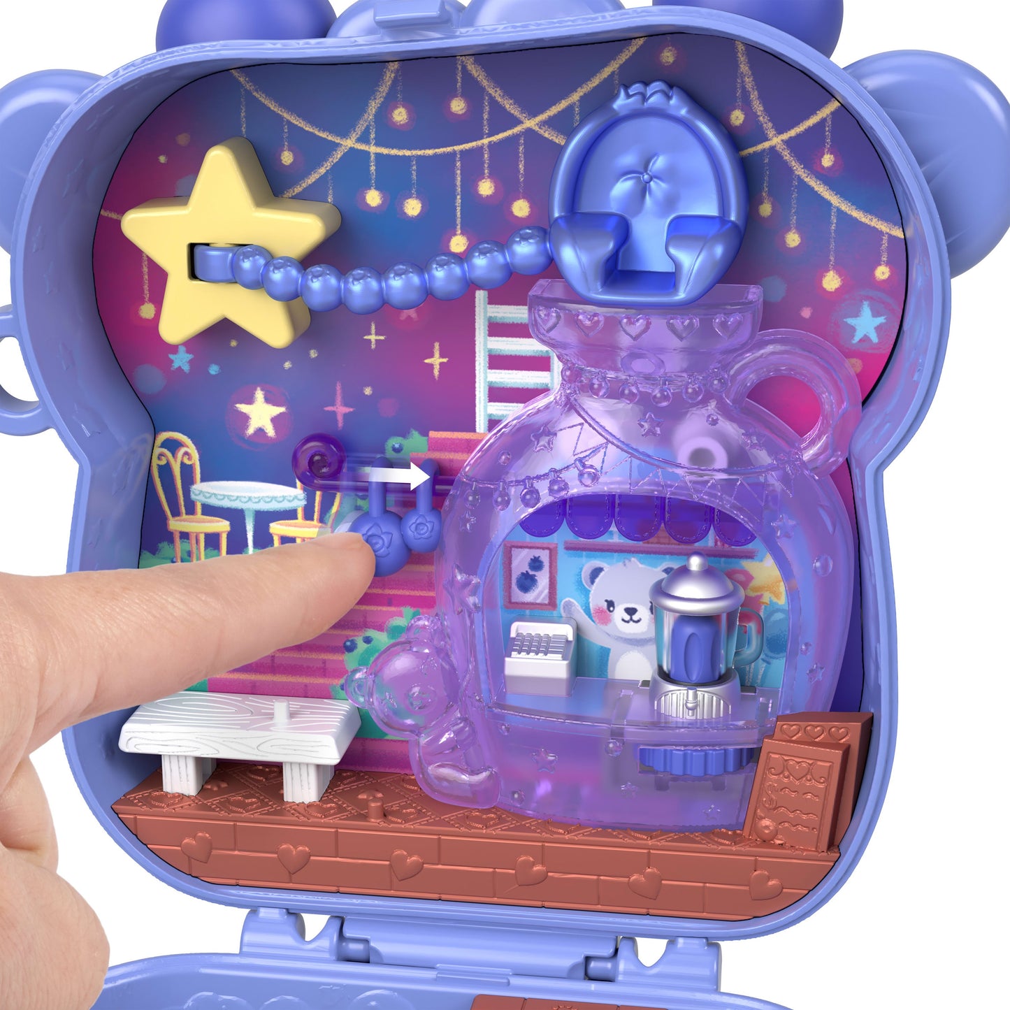 Polly Pocket Dolls and Playset, Blueberry Besties Compact, Travel Toy with 1 Micro Doll, Pet, Fruit Themed Accessories