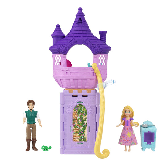 Mattel Disney Princess Toys, Rapunzel Tower Playset with 2 Small Dolls, Animal Figure, Furniture & Accessories, Storytime Stackers Inspired by Tangled