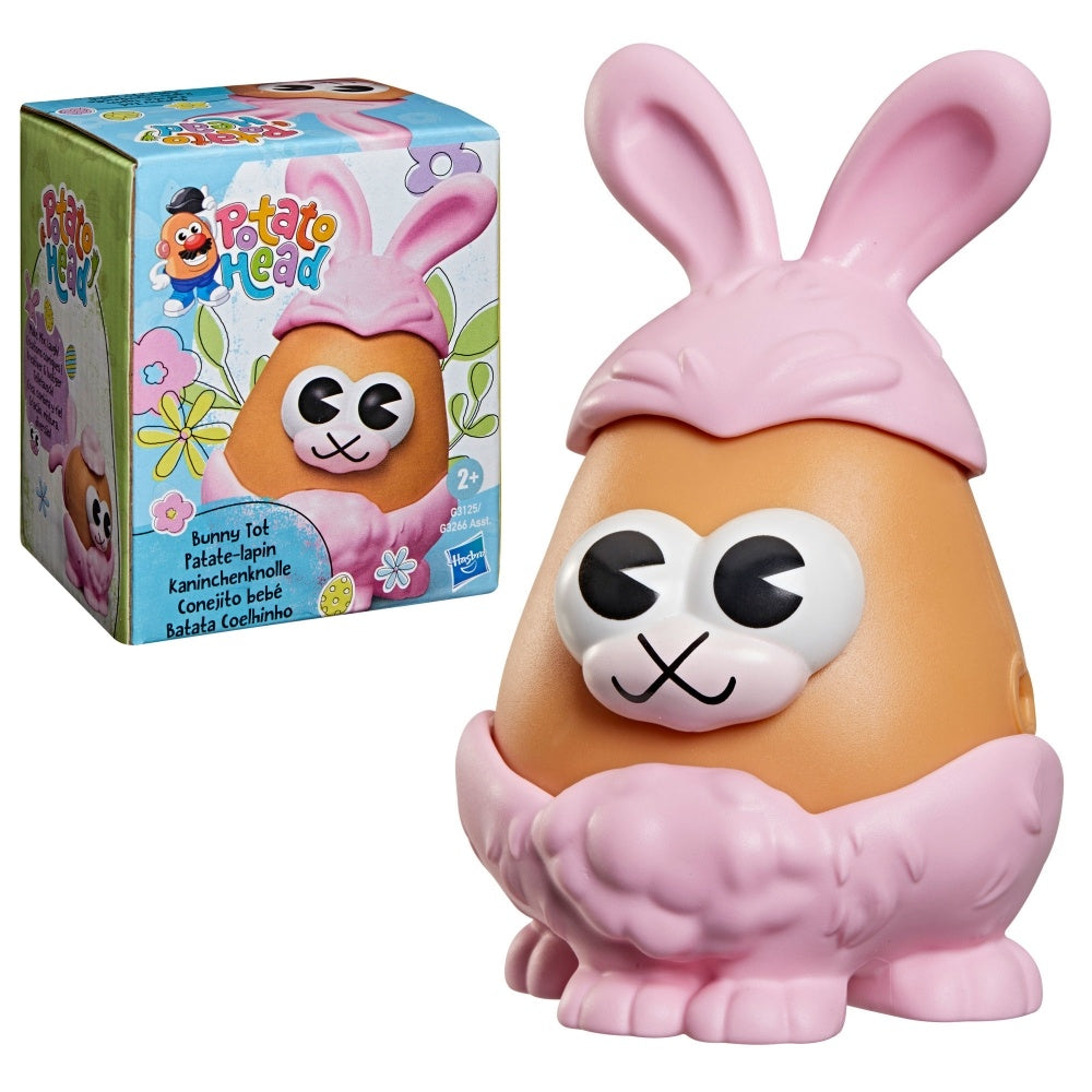 Potato Head Bunny Tot with 5 Mix and Match Pieces, 3-Inch Potato Body with Bunny Accessories, Preschool Toys for Girls and Boys 2+