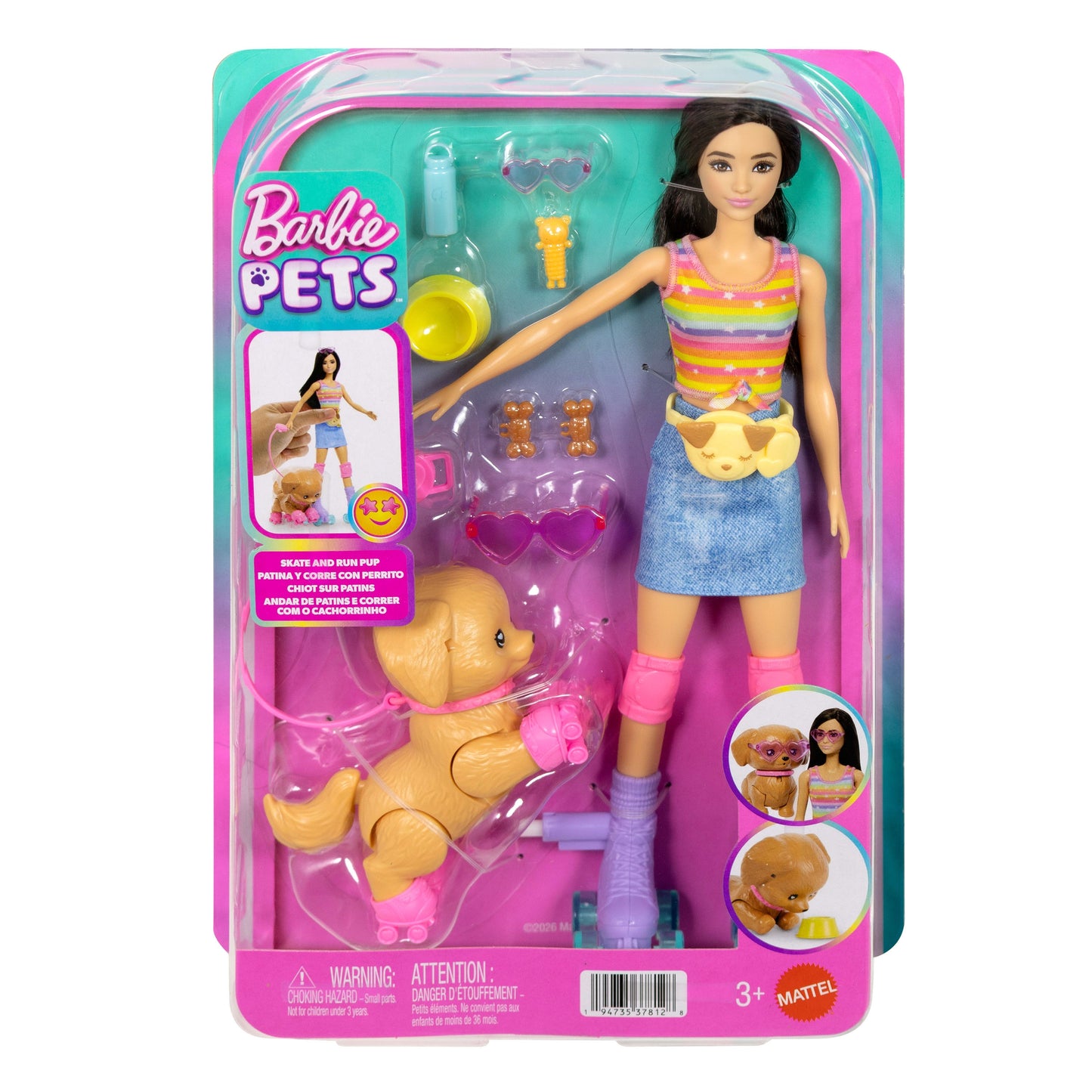 BARBIE® Skate and Run Pup Doll and Accessories