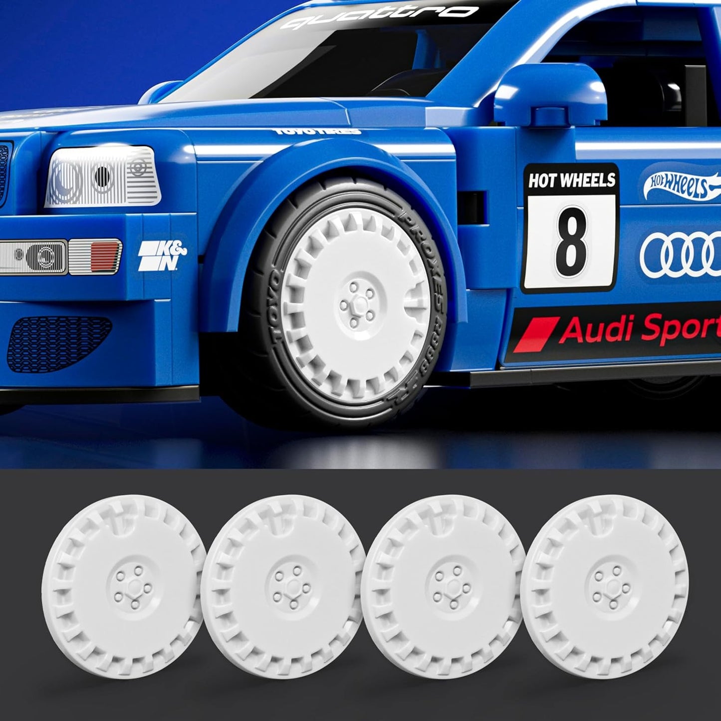 Mattel Brick Shop Hot Wheels Speed Series Building Set, ’94 Audi Avant RS2 with 253 Pieces, Realistic Details and Custom Decals, Adult Collectors and Kids Ages 10+