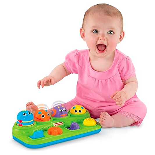Fisher-Price Brilliant Basics Boppin' Activity Bugs, Pop-Up Infant Toy Development Academic New Version