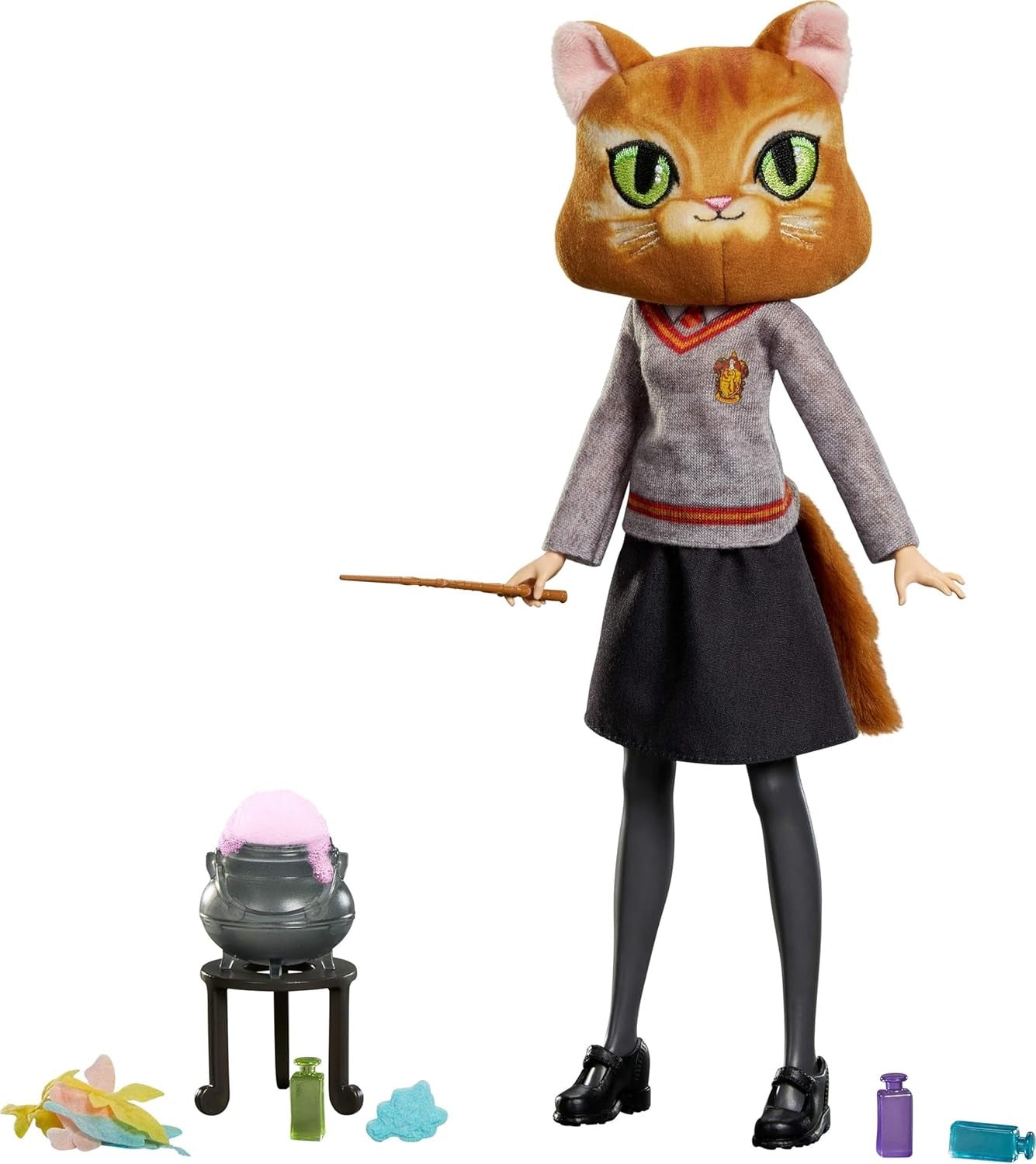 Mattel Harry Potter Toys, Polyjuice Potions Hermione Granger Doll & Playset, Movie-Inspired Hogwarts Uniform, 13 Accessories & Fizz
