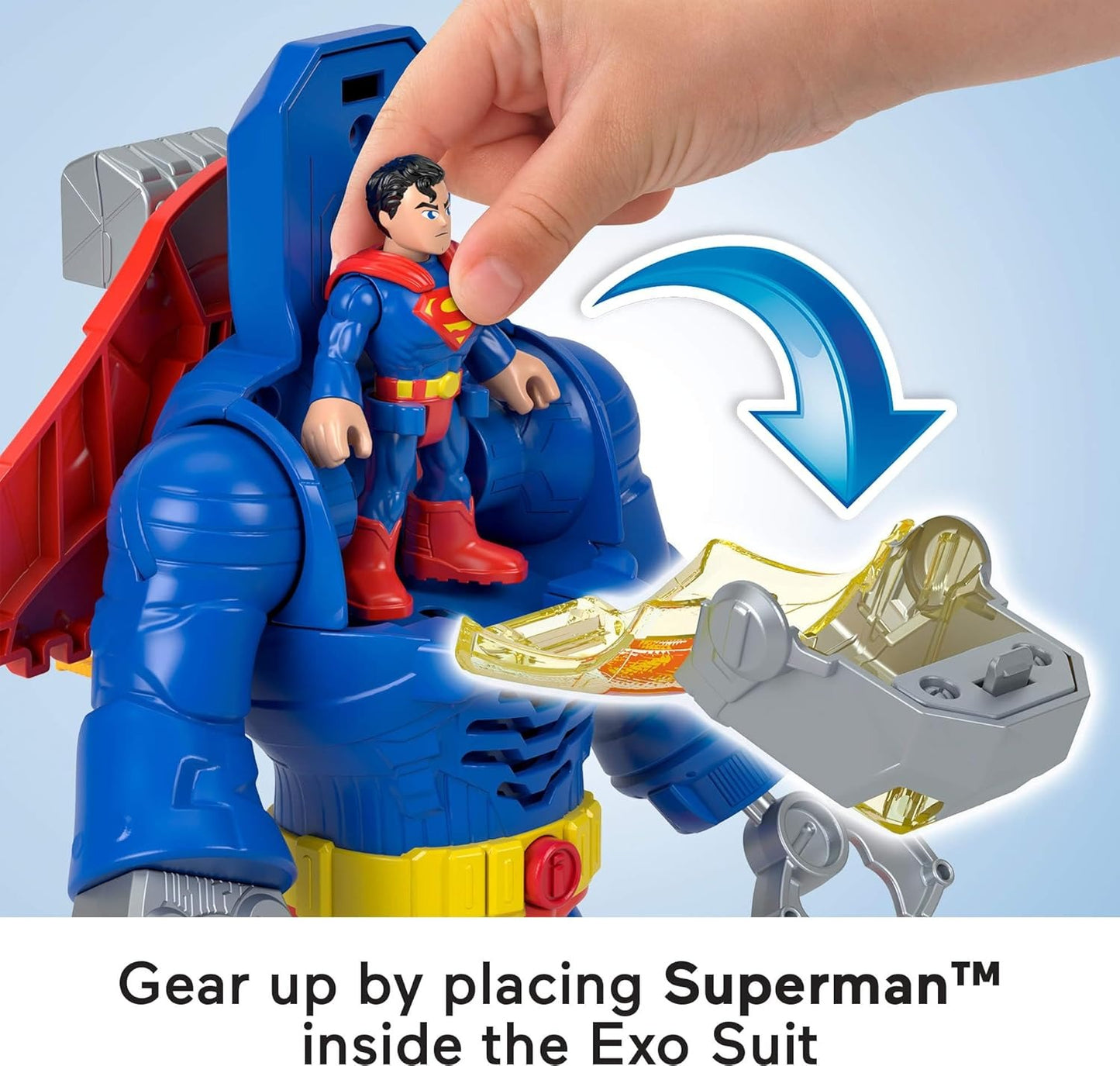 Fisher-Price Imaginext DC Super Friends Superman Toy Insider & Exo Suit 12-Inch Robot with Lights & Sounds for Kids Ages 3+ Years